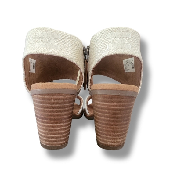 🌿Toms Women's 6.5W Majorca Natural Cutout  Heeled Sandals - Picture 5 of 12